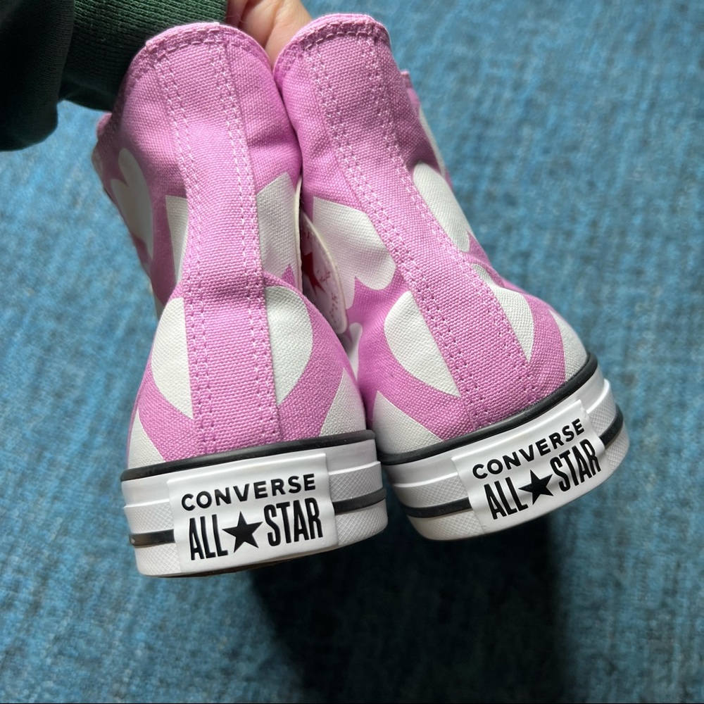 Converse CTAS High Twisted Hearts Sneakers in Peony Pink Men's Size 9.5 High Top - Picture 6 of 8
